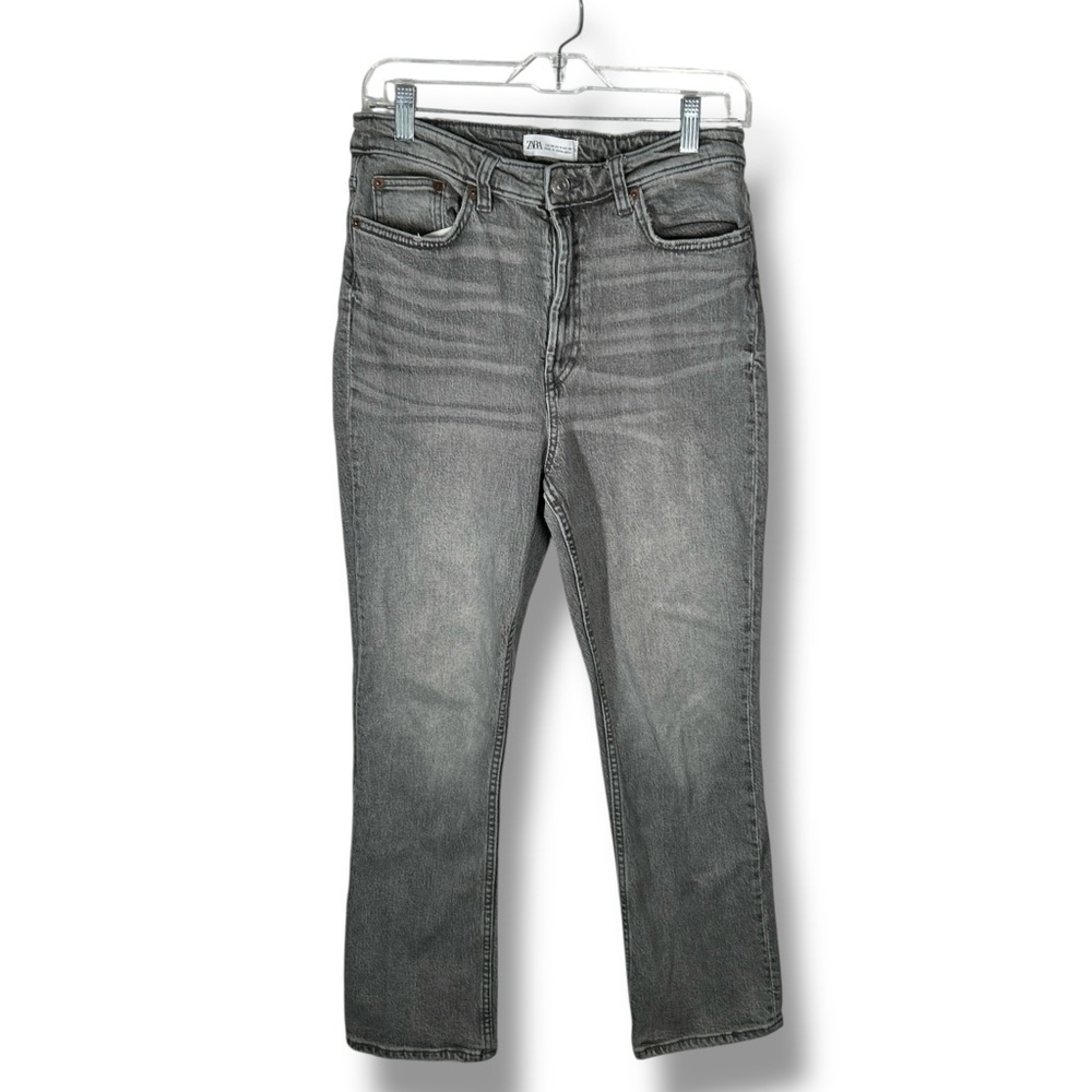 Zara Gray Vintage Wash High Rise  Straight Leg Jeans Size 8 - “Asco”